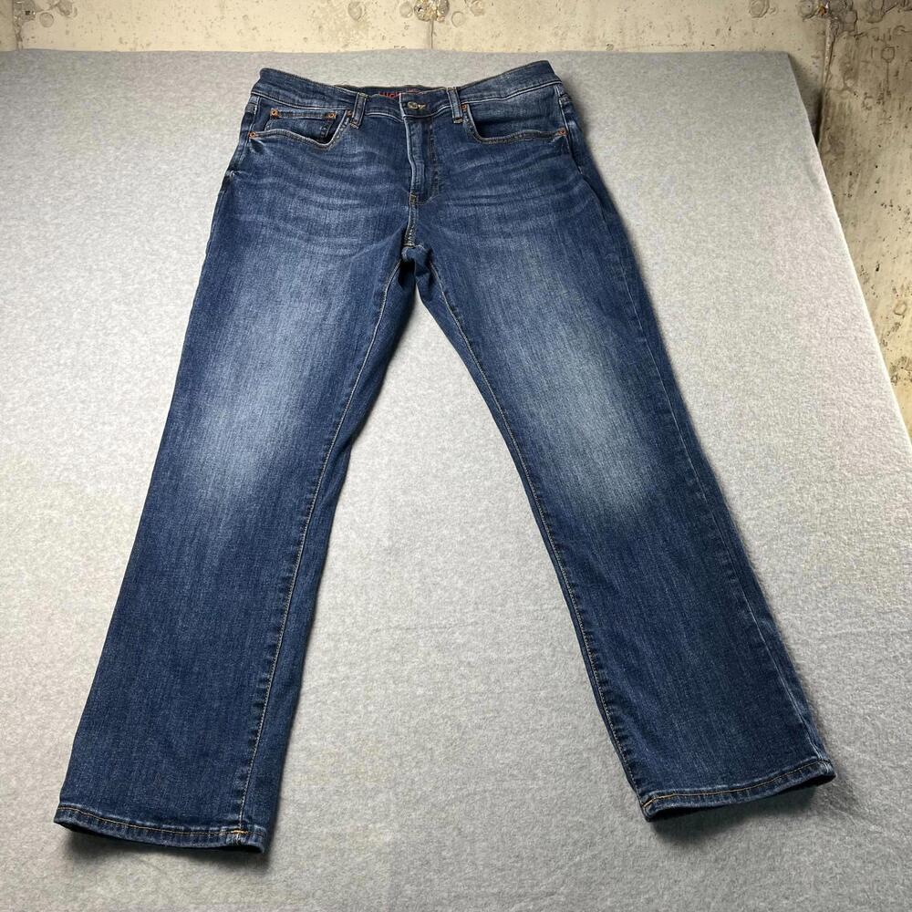 Lucky Brand Jeans 223 Straight Mens 34x30 Dark Wash Blue Stretch Denim